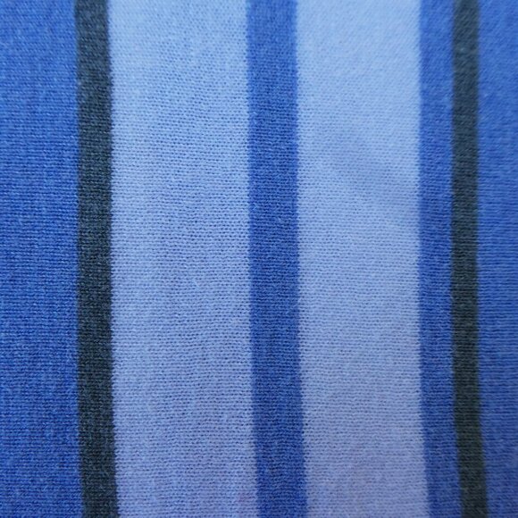 Abercrombie & Fitch Mens Jacquard Striped Polo Shirt Knit Blue White Retro L - Picture 4 of 7